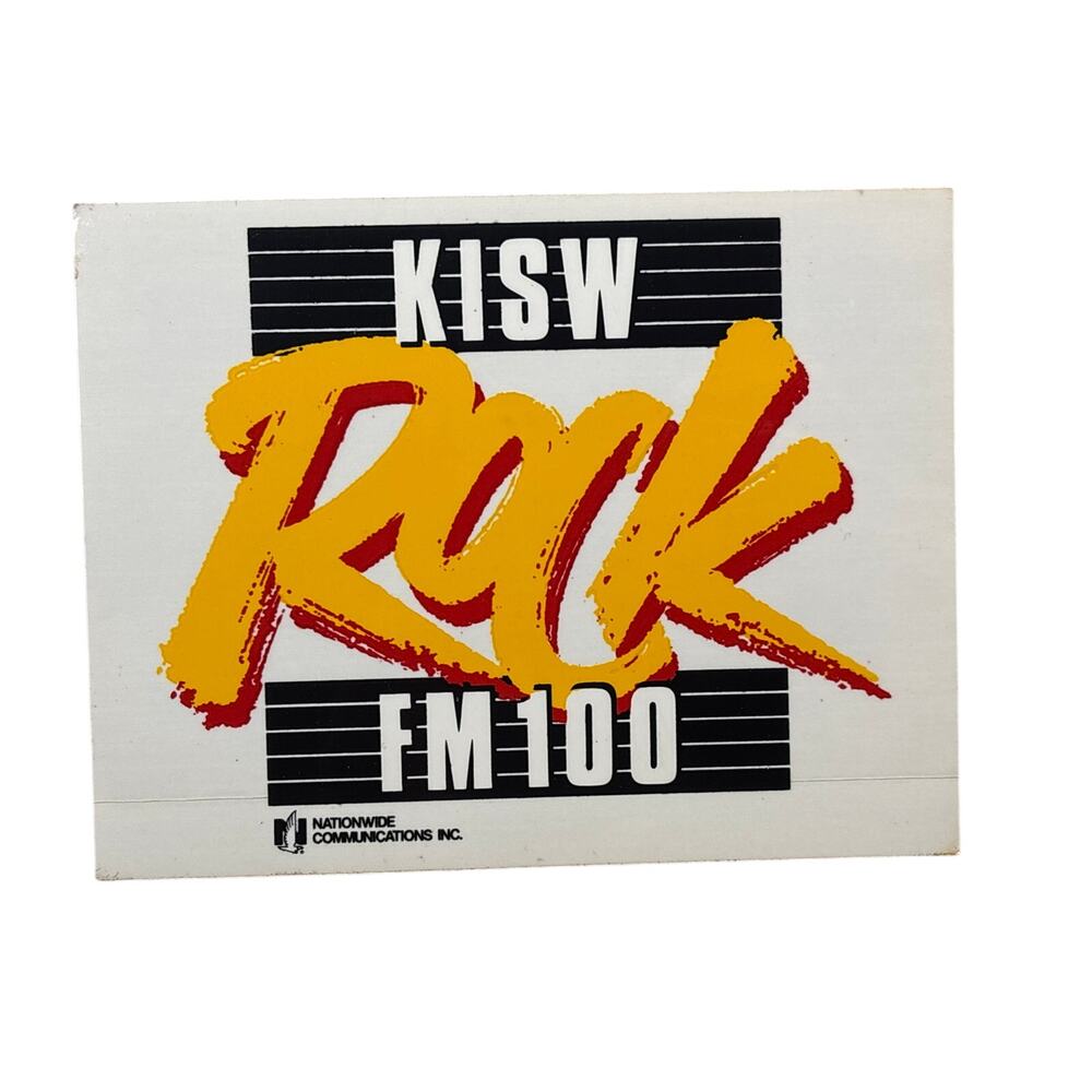 Vtg 80s Rock KISW FM 100 99.9 Seattle PNW radio station sticker un-used f